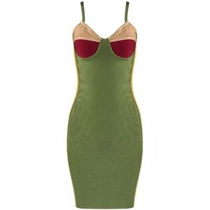 Thin strap bandage dress.